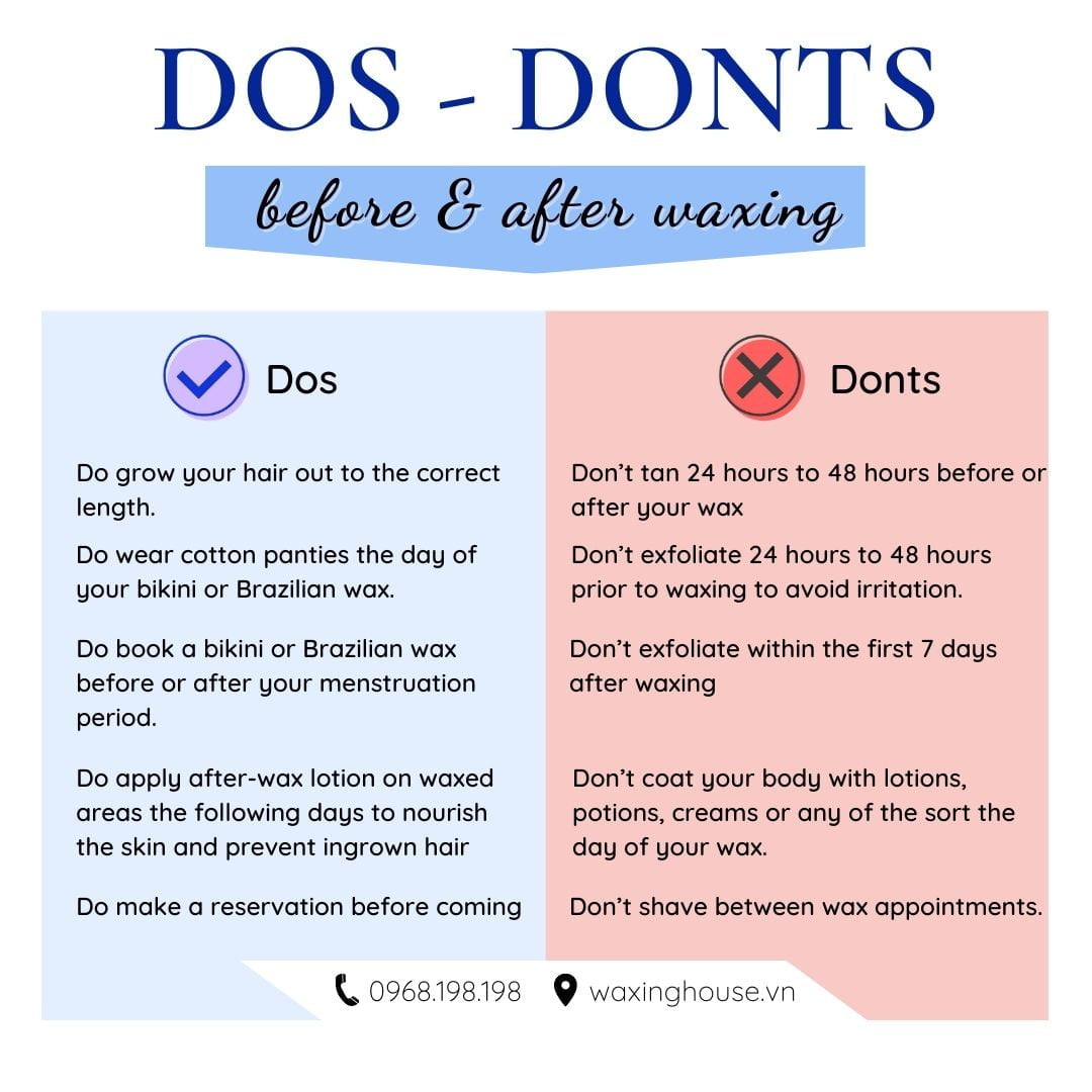 Do’s - Don’ts before and after waxing | Waxing House